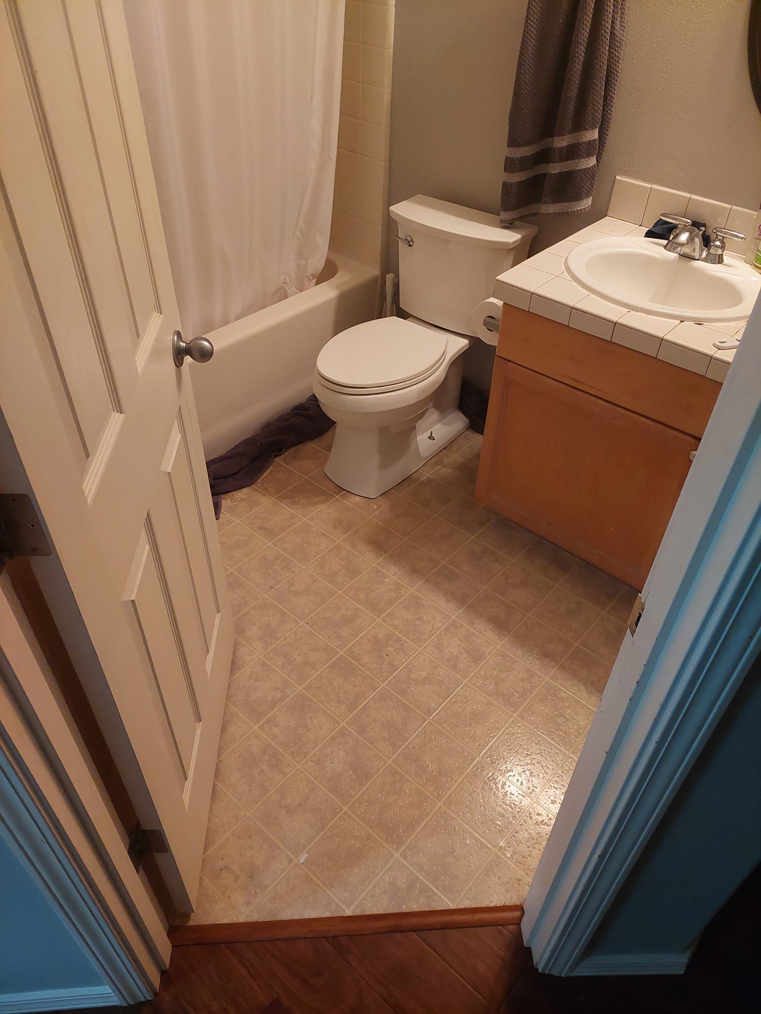 Flooring before installation